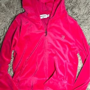 Pink velvet Juicy Couture zip up hoodie